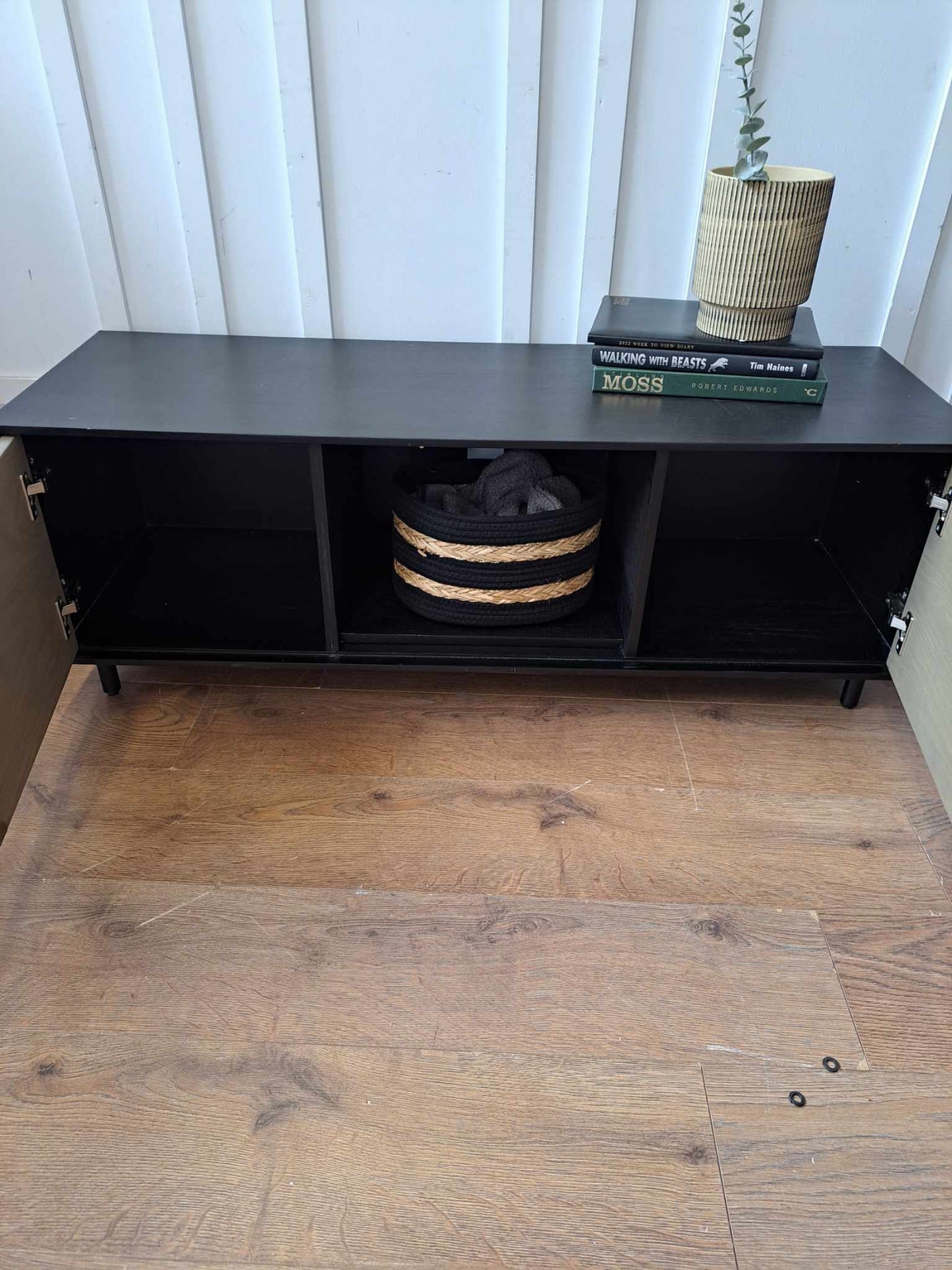 Black and Washed Oak TV stand / Media Unit