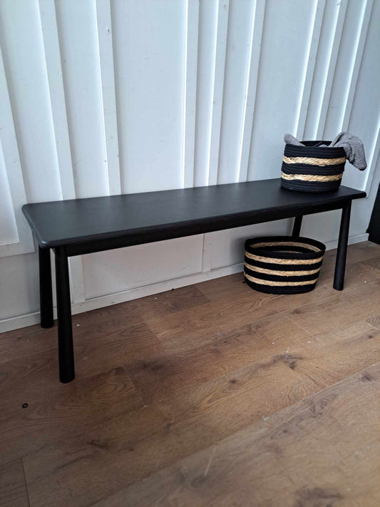 Black Solid Oak Dining Bench / Wycombe RRP £375