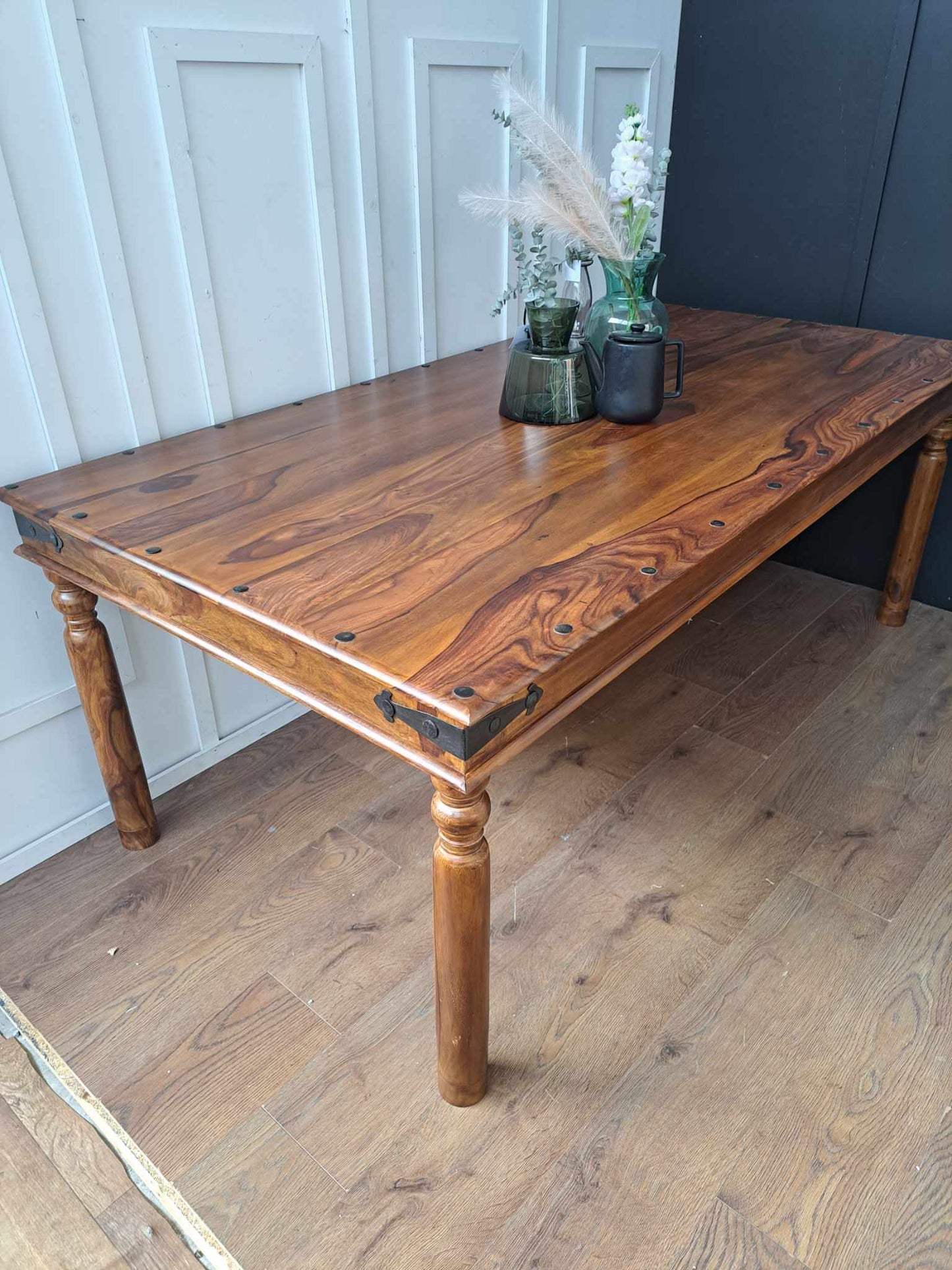 Large Industrial Style Dining Table Solid Wood