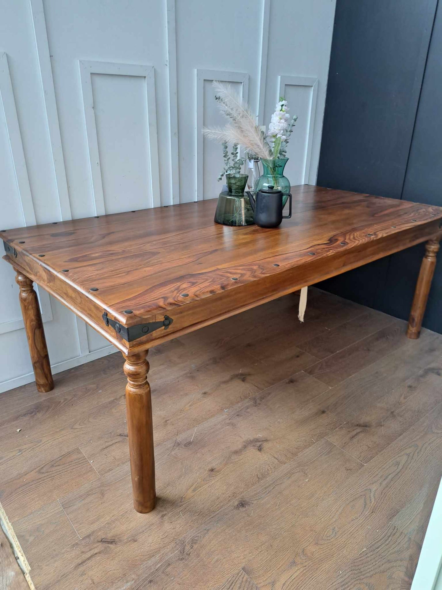 Large Industrial Style Dining Table Solid Wood