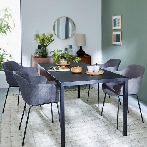 Black Metal Dining Table Seats 6 RRP £375