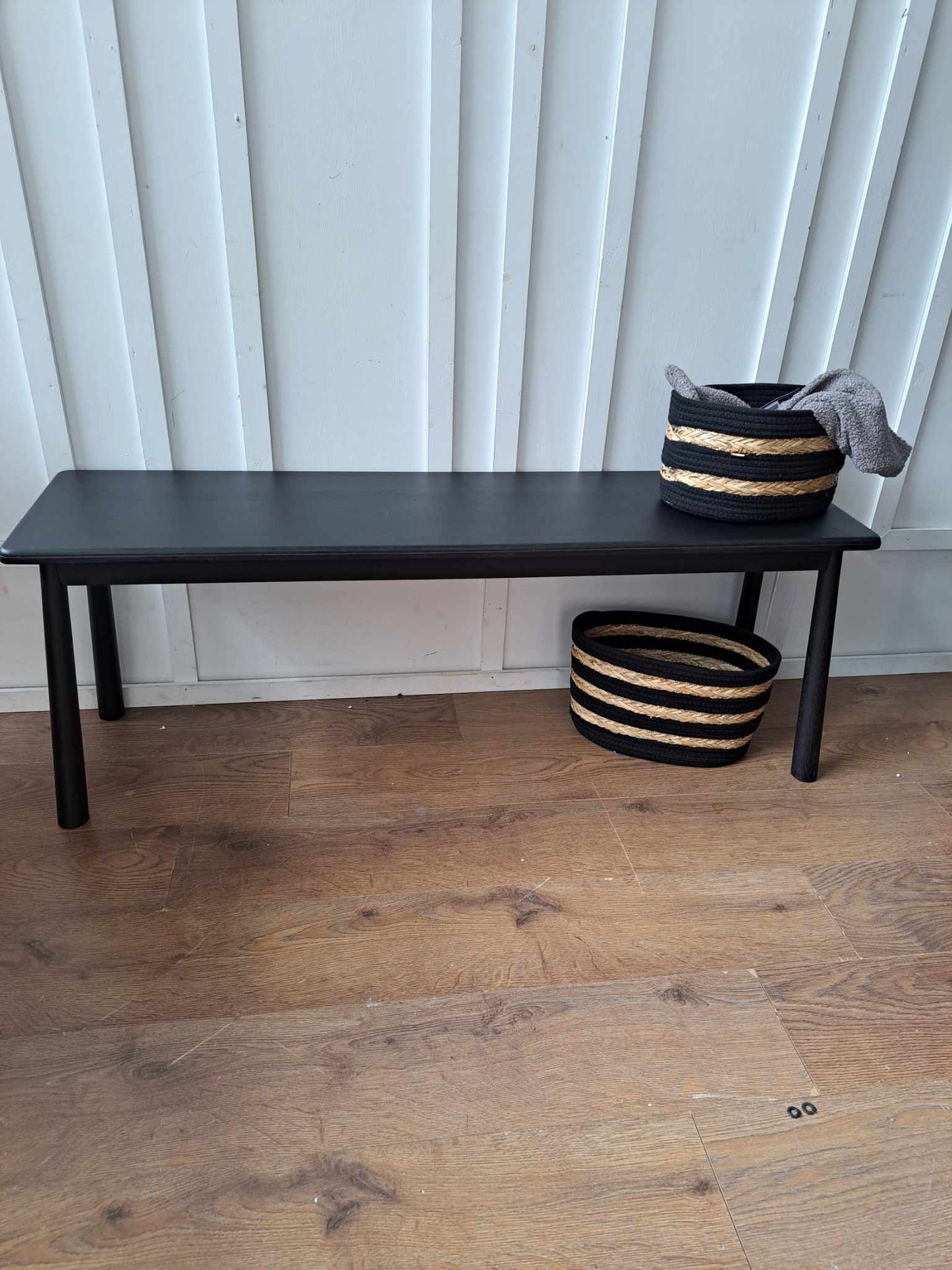 Black Solid Oak Dining Bench / Wycombe RRP £375