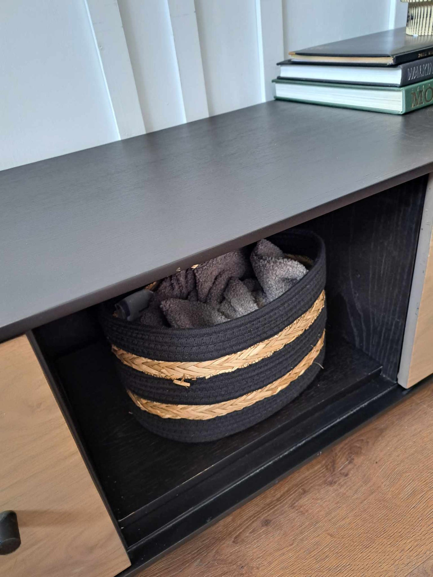 Black and Washed Oak TV stand / Media Unit