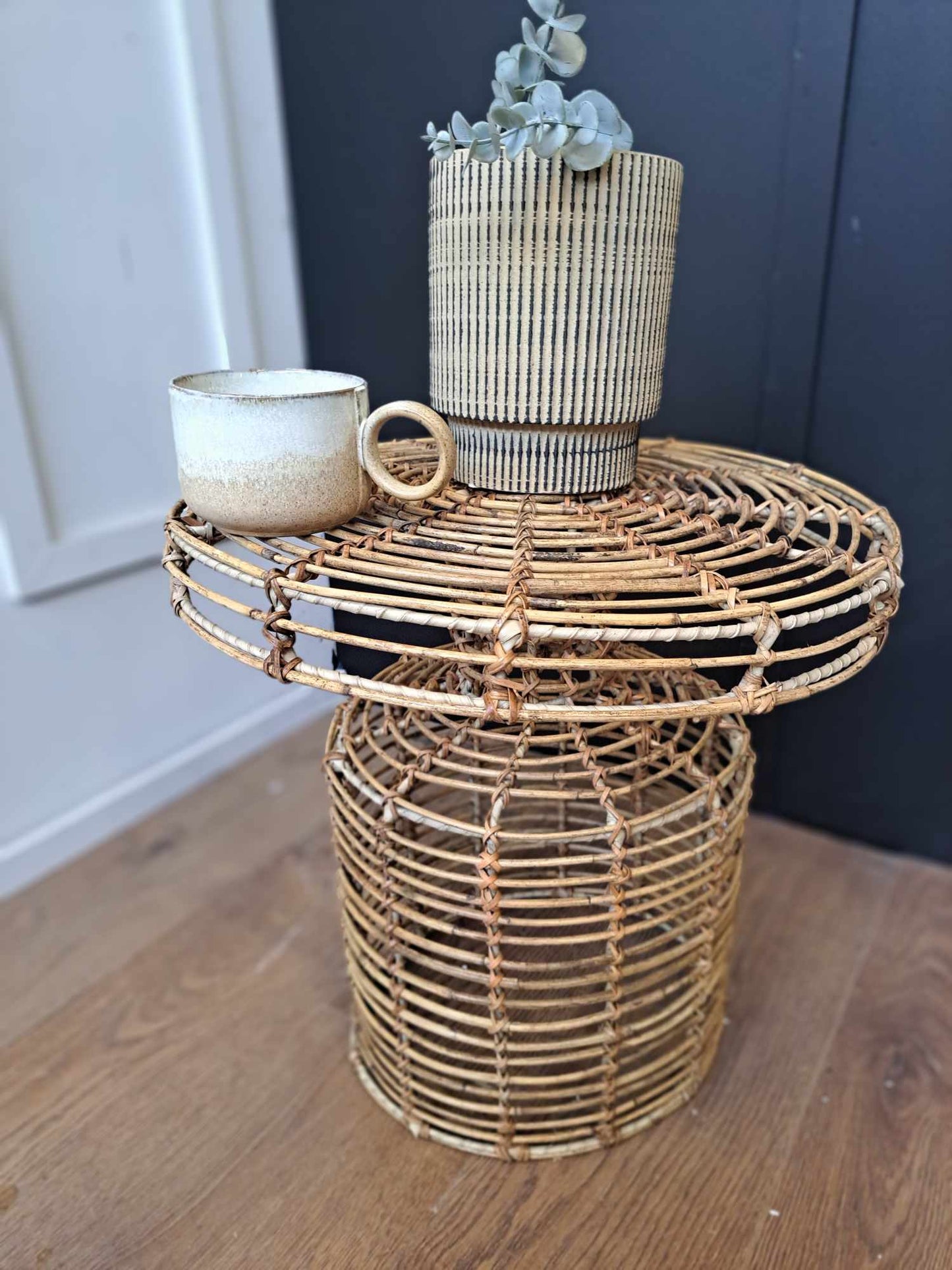 Round Rattan Side Table