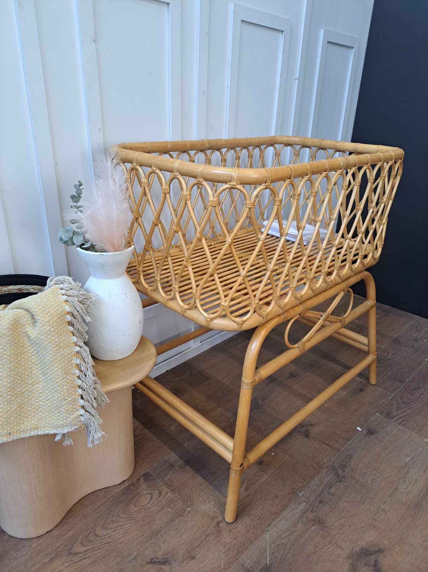 Rattan Cane Bassinet Cradle Cot Bed / La Redoute Lorene RRP £425