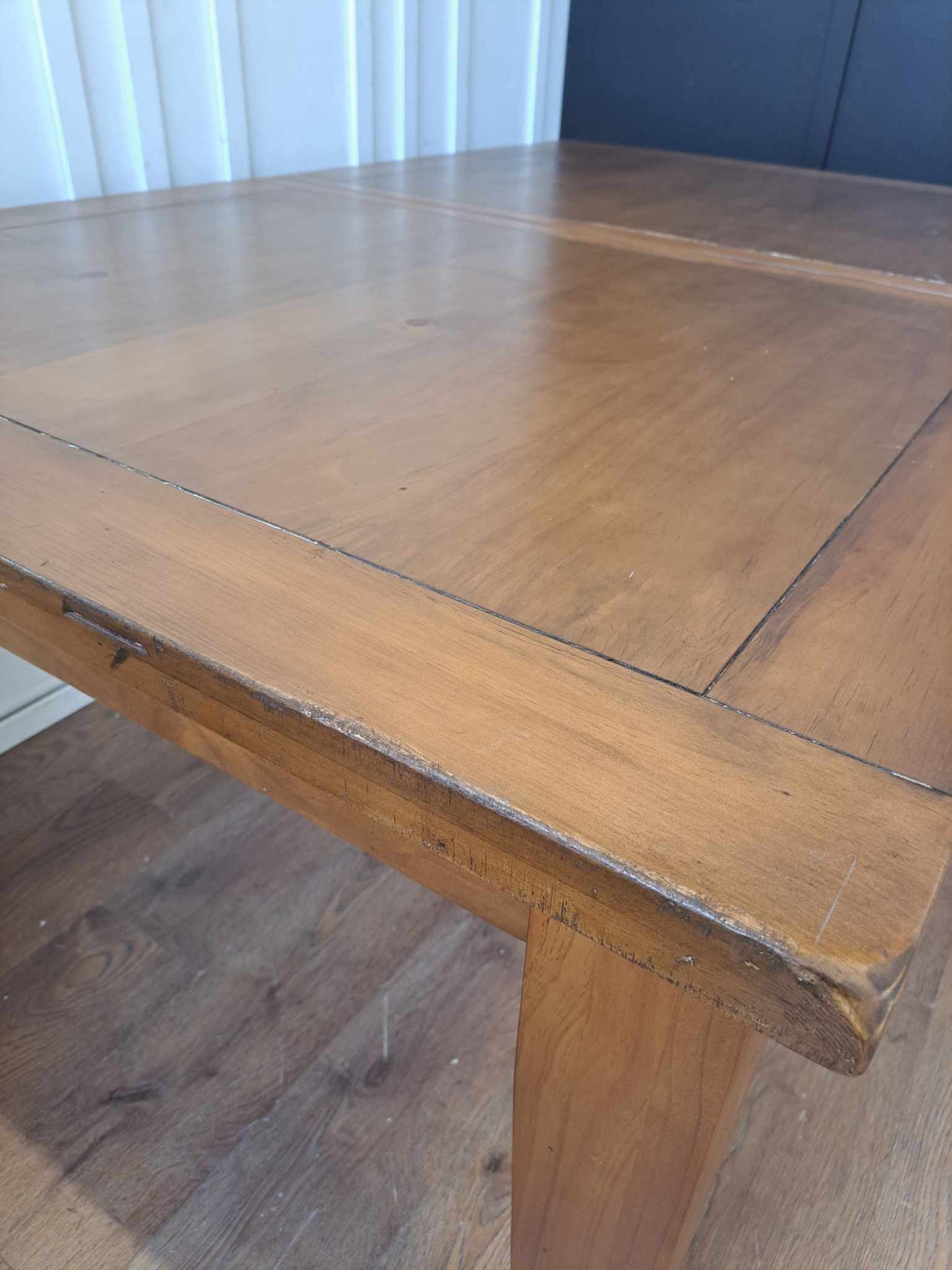 Dark Solid Wood Dining Table Extra Large and Extra Wide