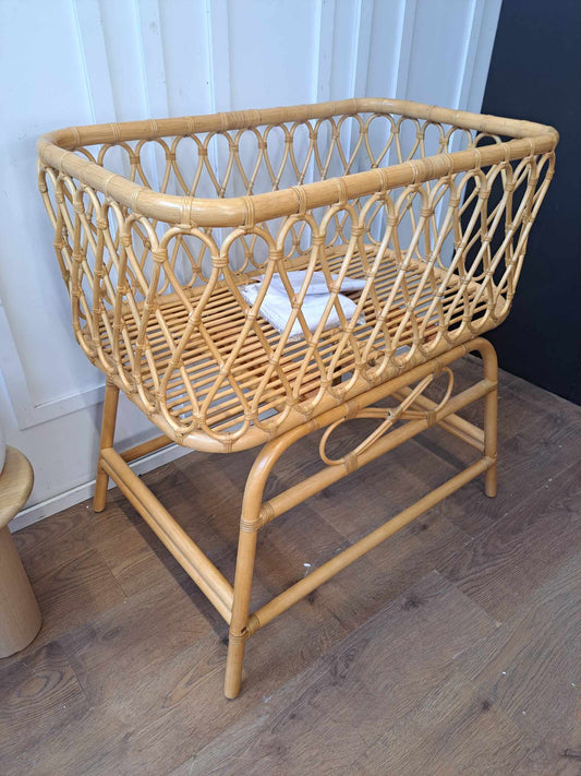 Rattan Cane Bassinet Cradle Cot Bed / La Redoute Lorene RRP £425