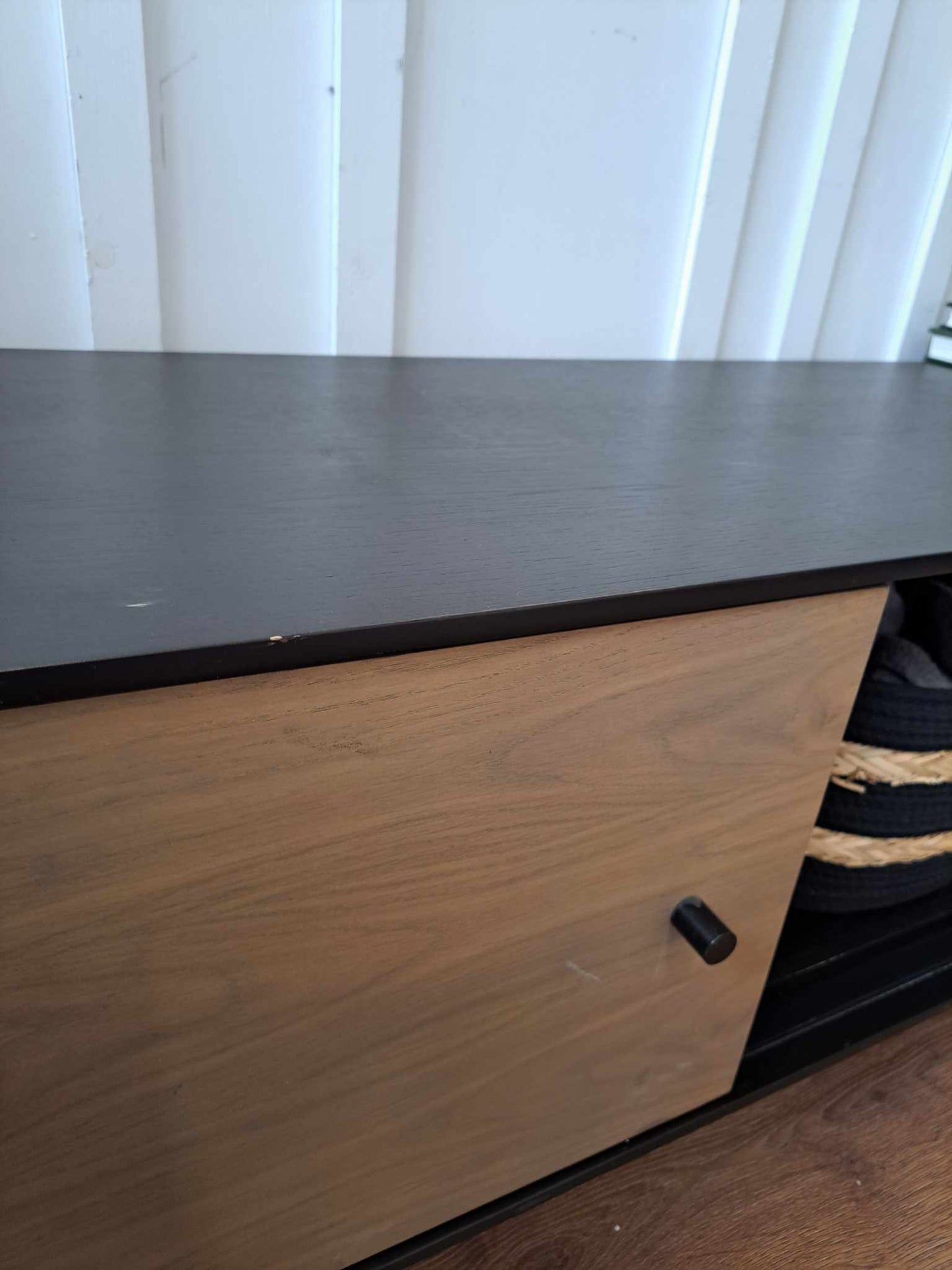 Black and Washed Oak TV stand / Media Unit