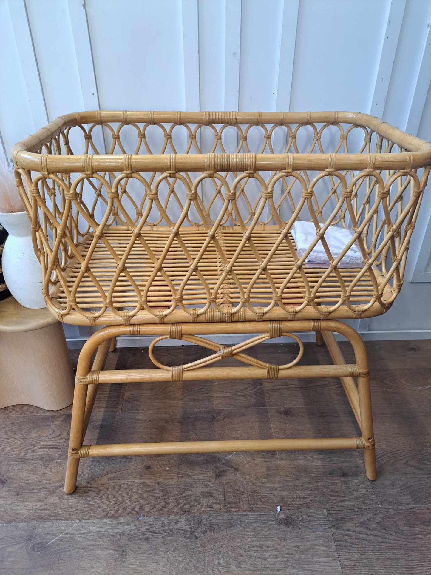 Rattan Cane Bassinet Cradle Cot Bed / La Redoute Lorene RRP £425