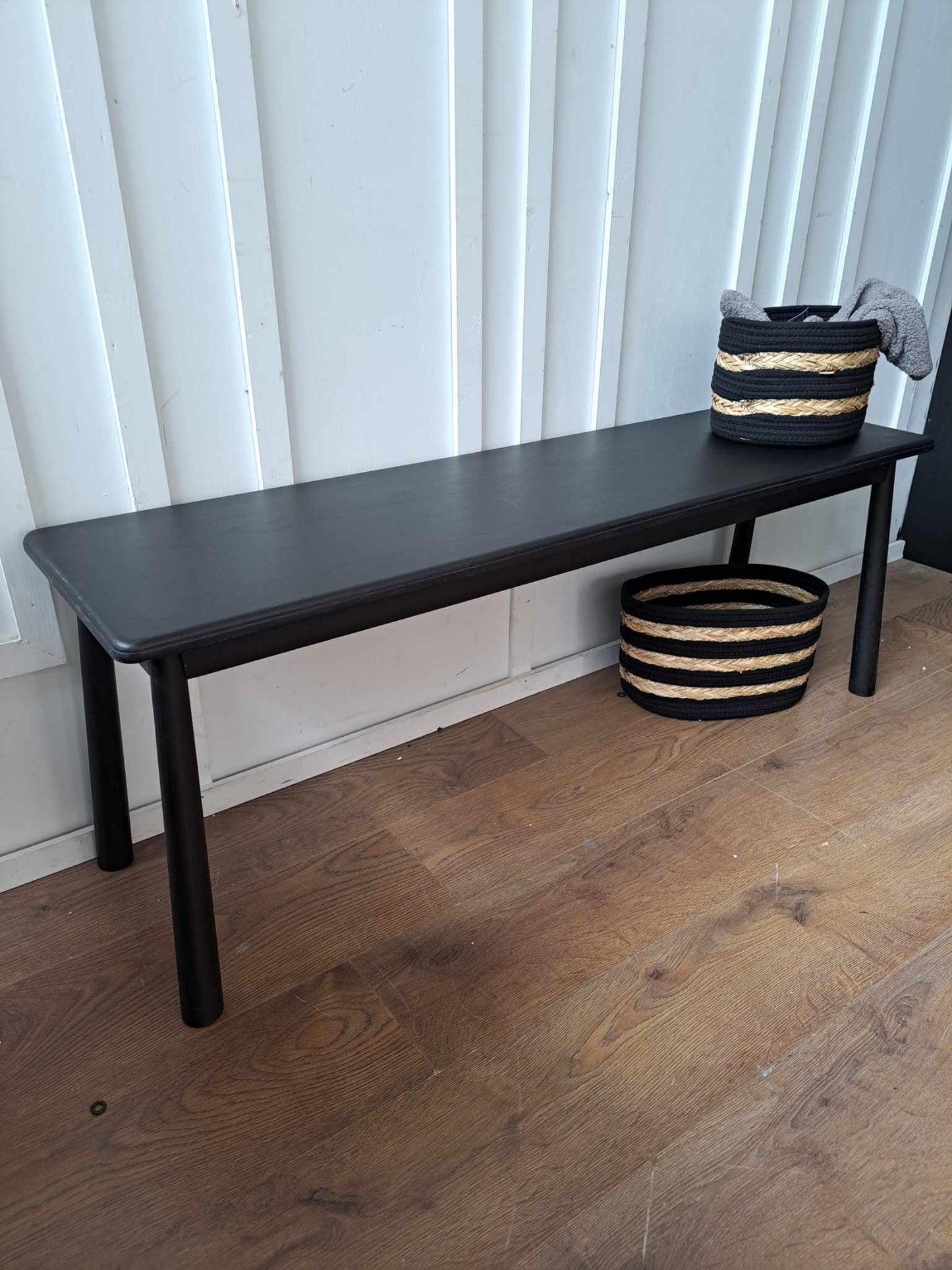 Black Solid Oak Dining Bench / Wycombe RRP £375