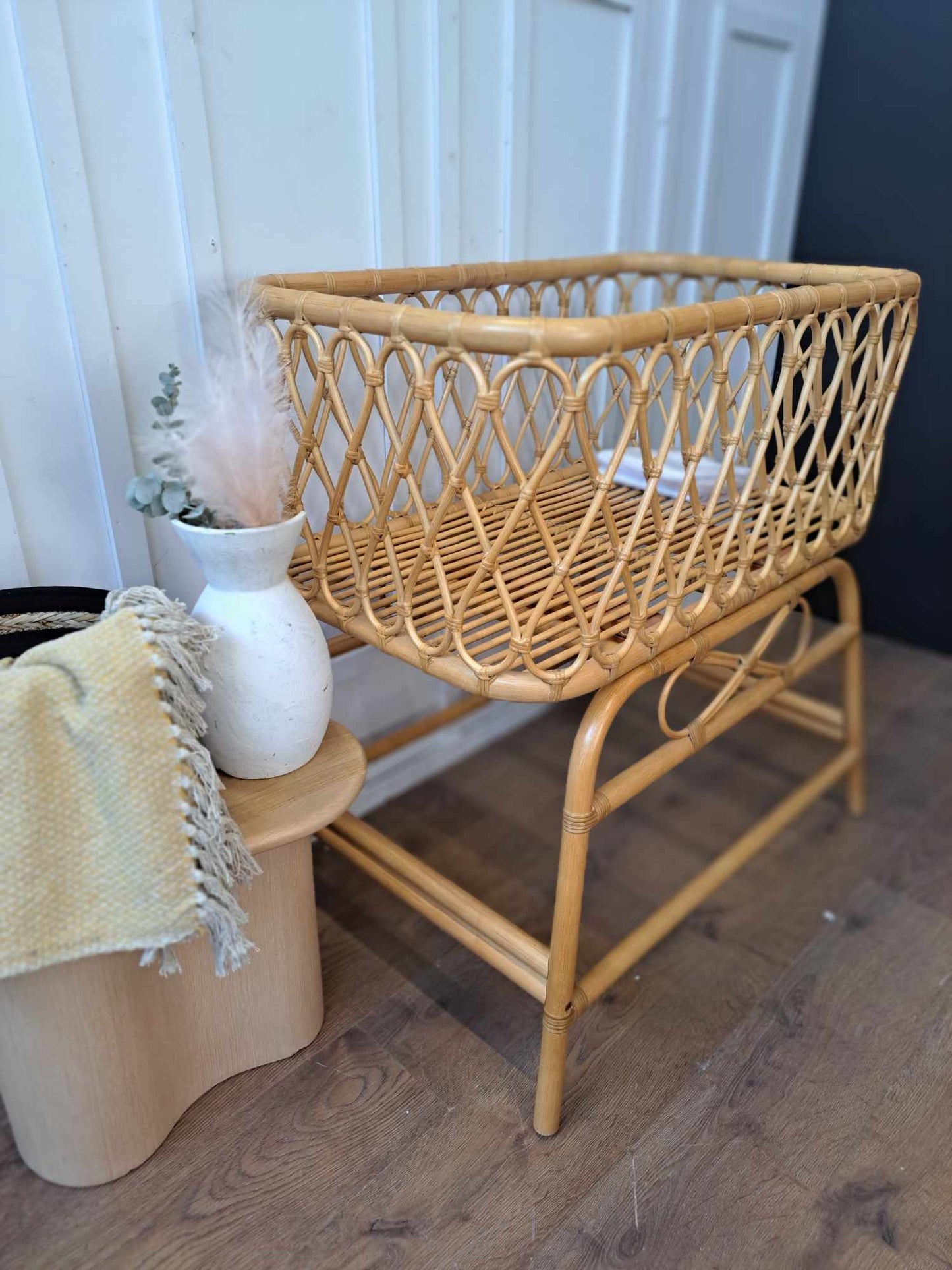 Rattan Cane Bassinet Cradle Cot Bed / La Redoute Lorene RRP £425