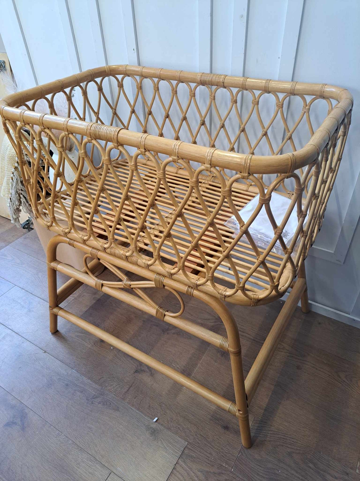 Rattan Cane Bassinet Cradle Cot Bed / La Redoute Lorene RRP £425