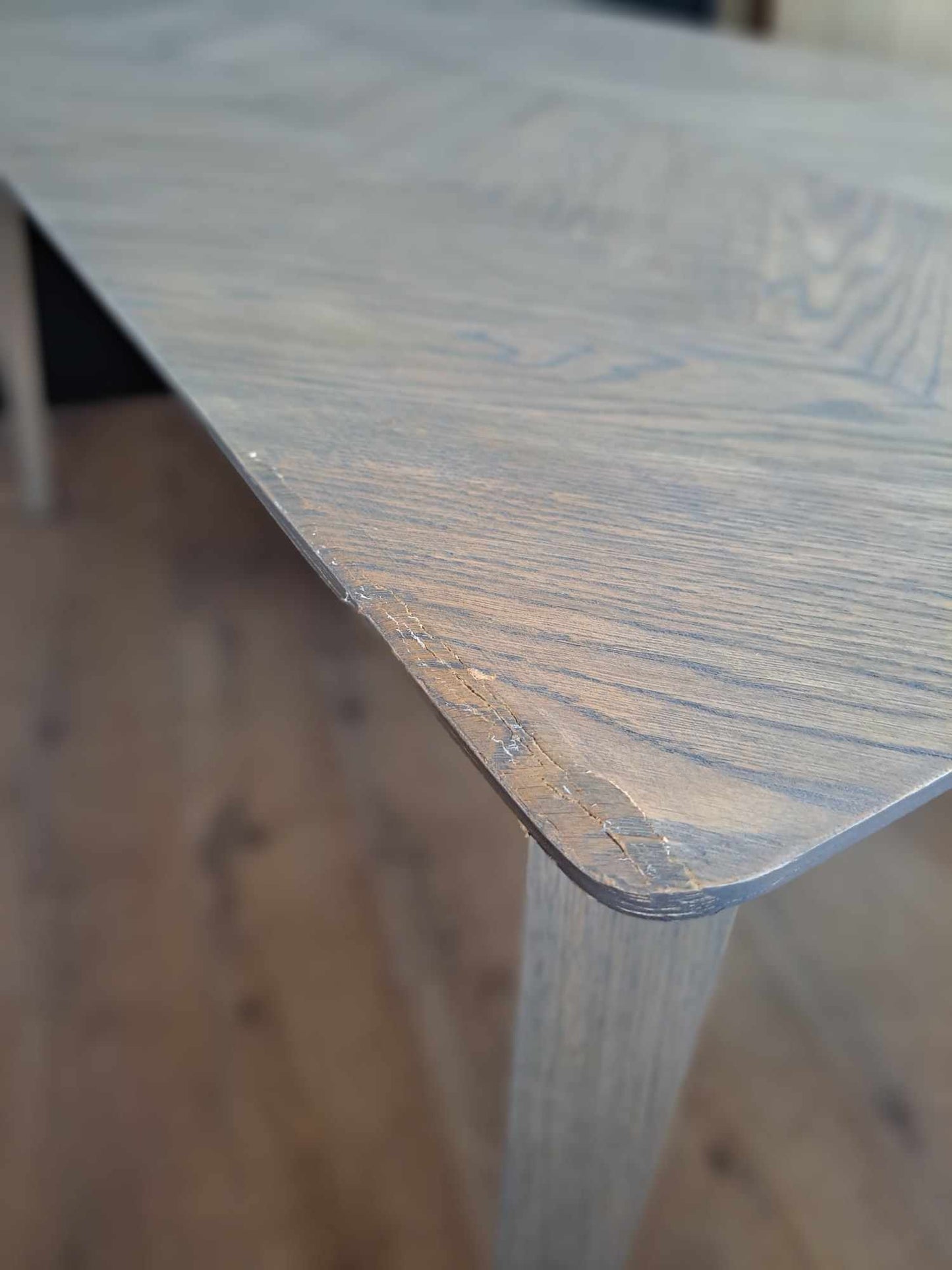 Grey Herringbone Top Dining Table