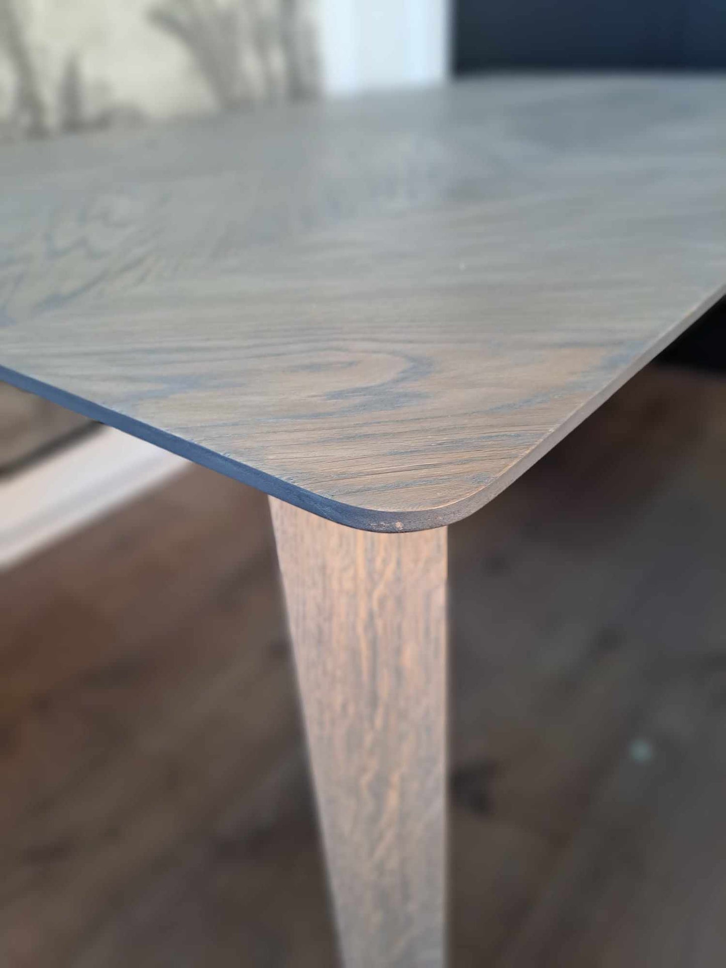 Grey Herringbone Top Dining Table