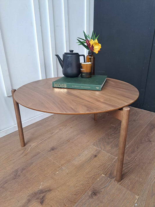 Small Walnut Round Coffee Table