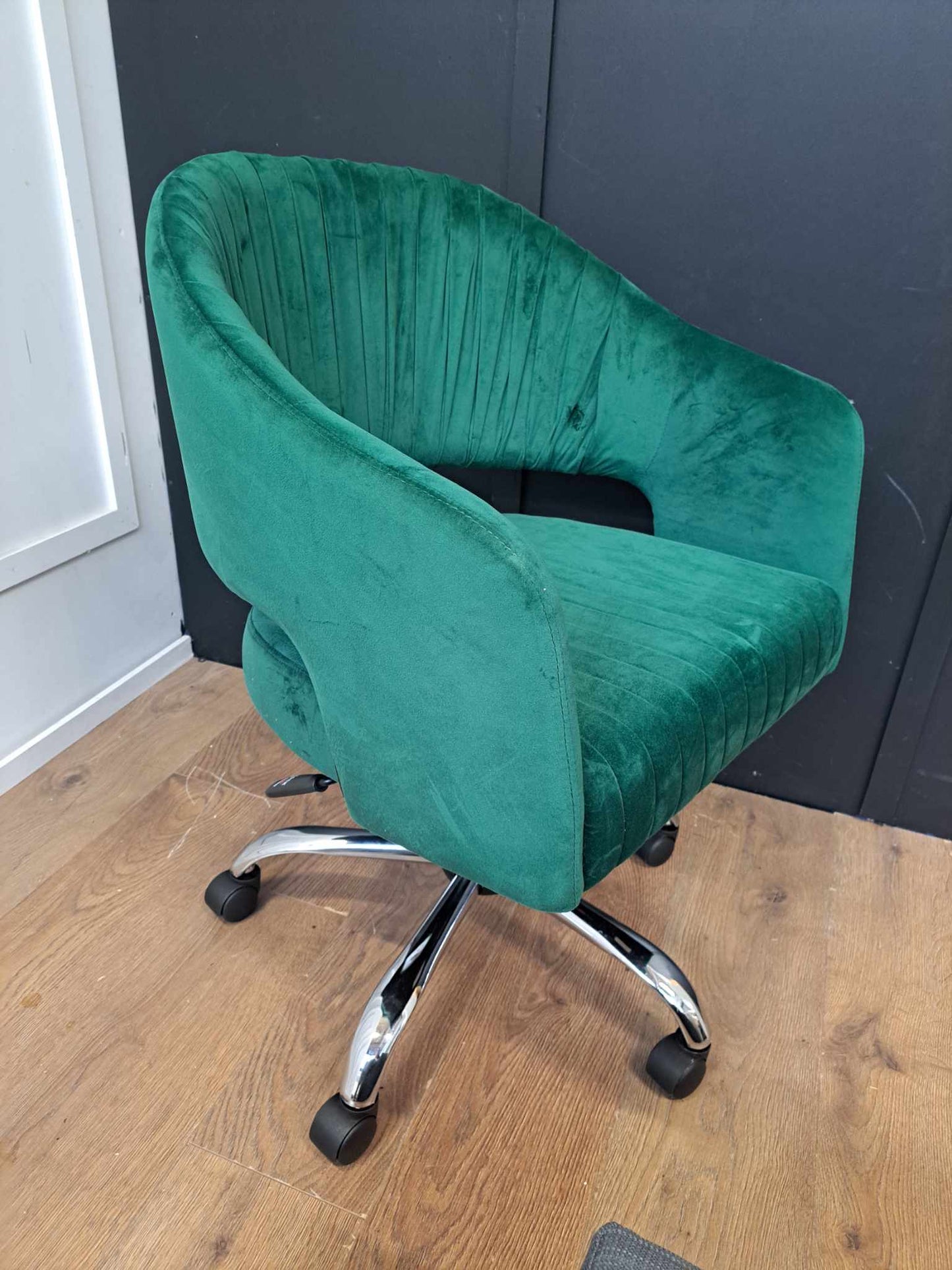 Green Velvet Swivel Office Chair EX DISPLAY