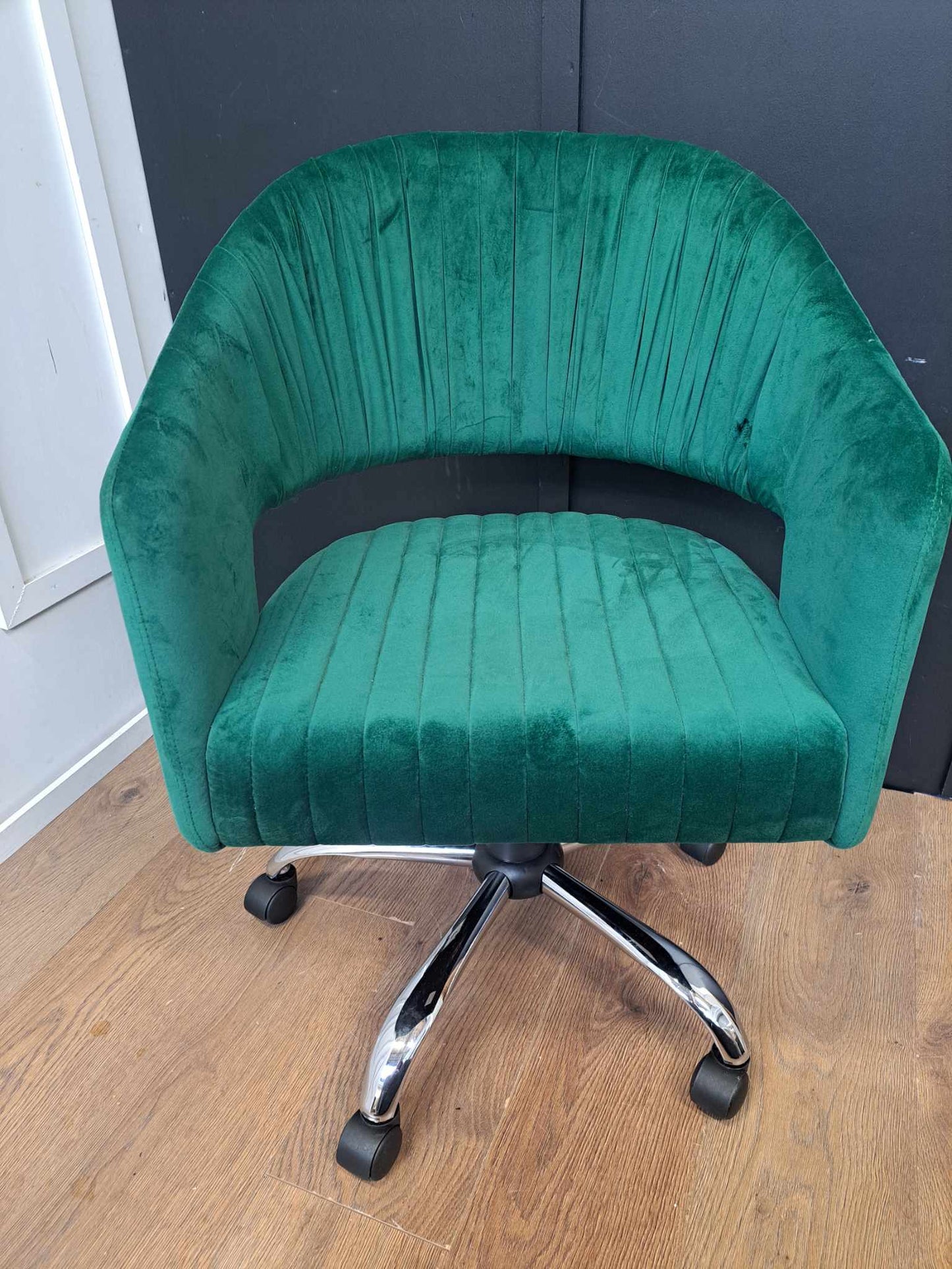 Green Velvet Swivel Office Chair EX DISPLAY