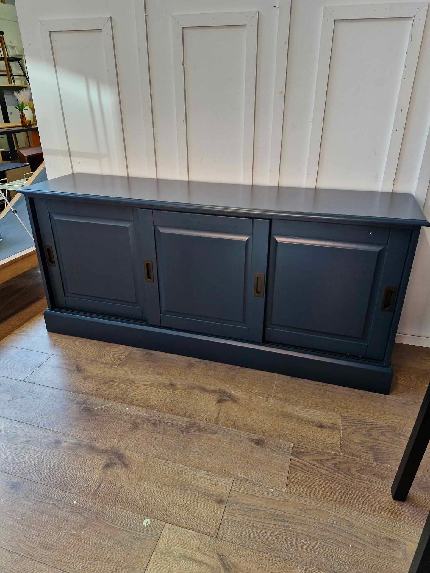 Large Cabinet Dresser Charcoal Grey Blue and Wood / La Redoute Poiret RRP £1199