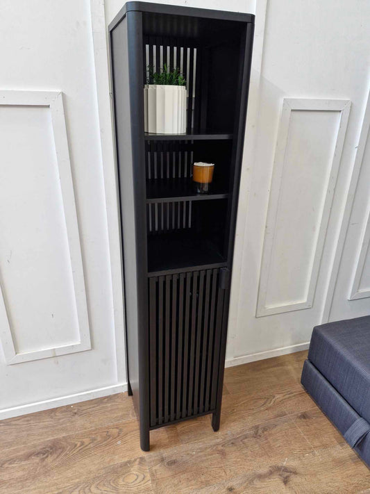 Slatted Bathroom Slim Storage Tallboy, Slate / Black. John Lewis RRP £300