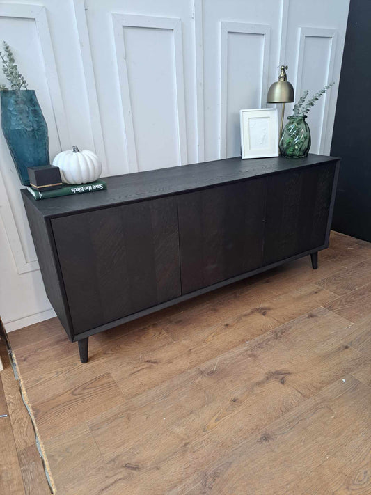 Black Chevron Large Sideboard / John Lewis Haegan