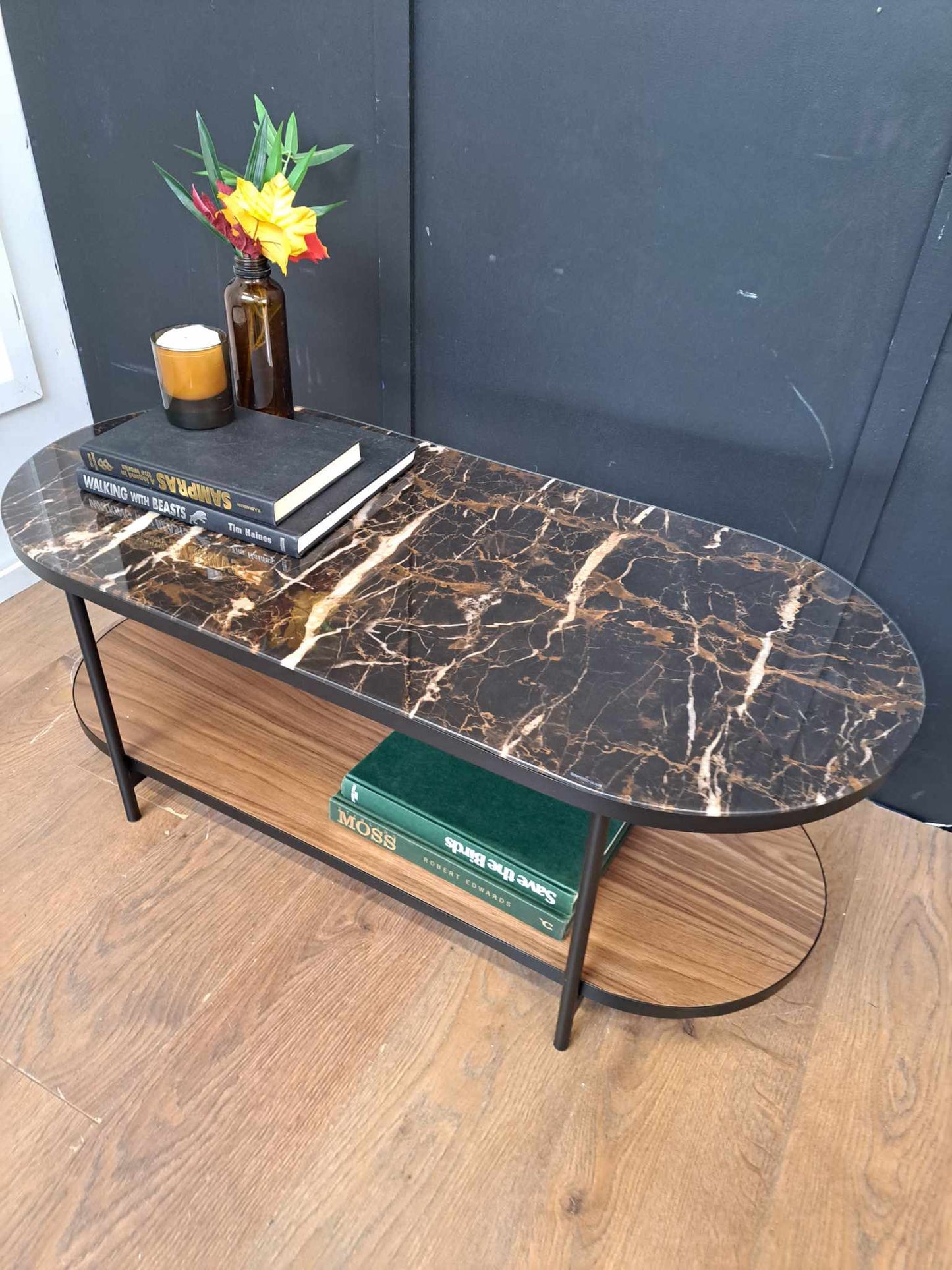 Marble Effect and Walnut Storage Coffee Table / La Redoute Gil RRP £475