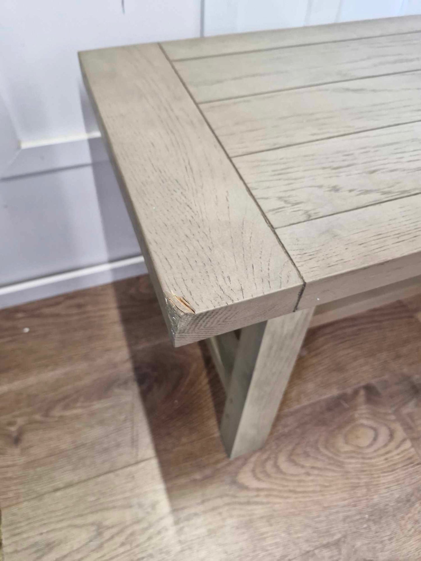 Extra Large Dining Bench Grey Washed Solid Oak, Cushion and Courier deposit