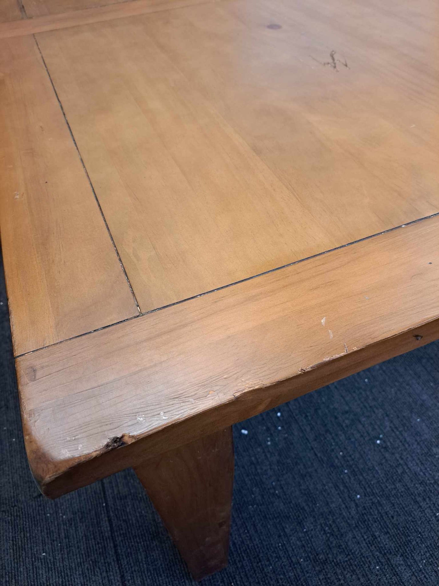 Dark Solid Wood Dining Table Extra Large and Extra Wide