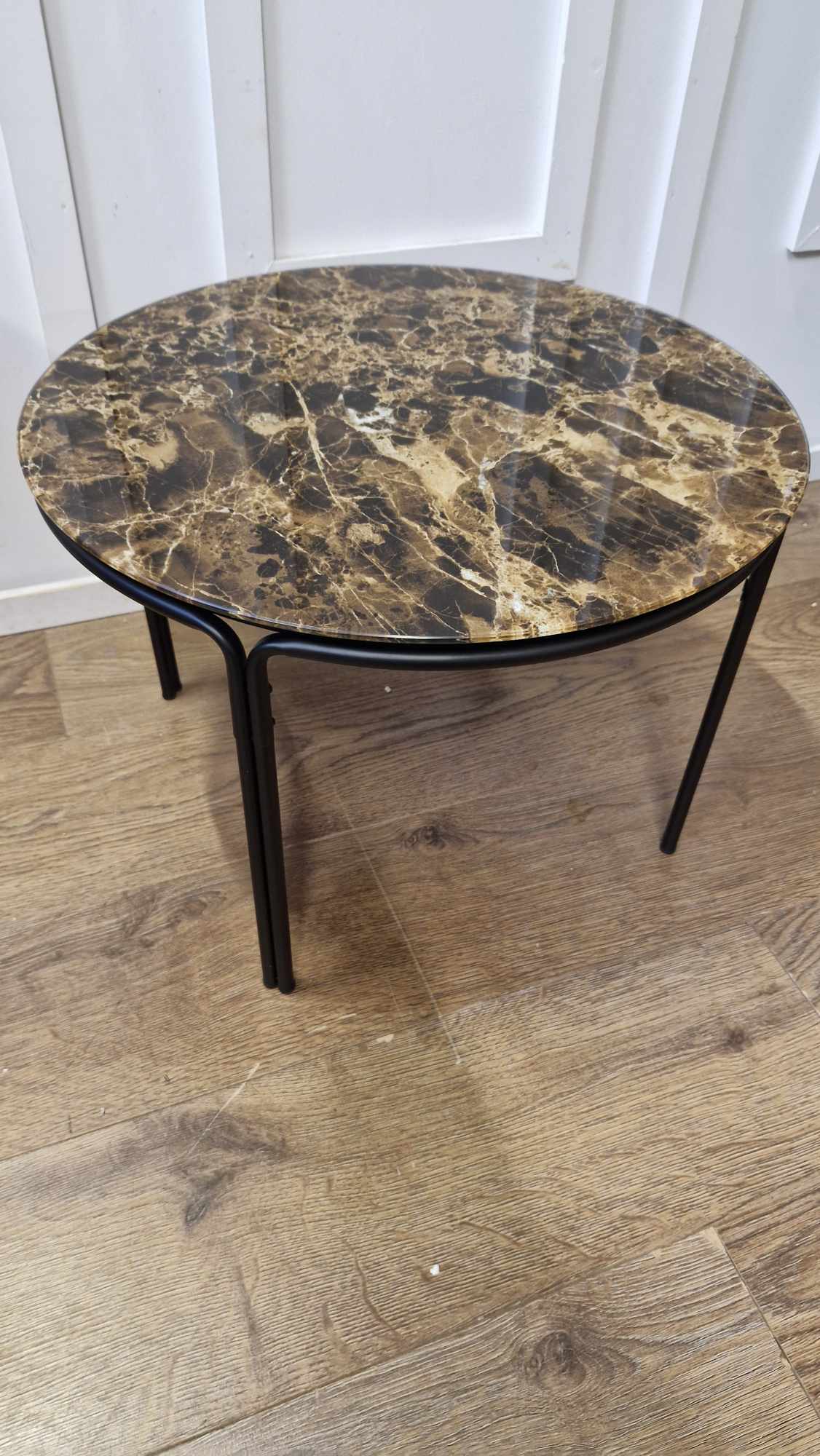 Round Brown Marble Effect Coffee Table / La Redoute Chici