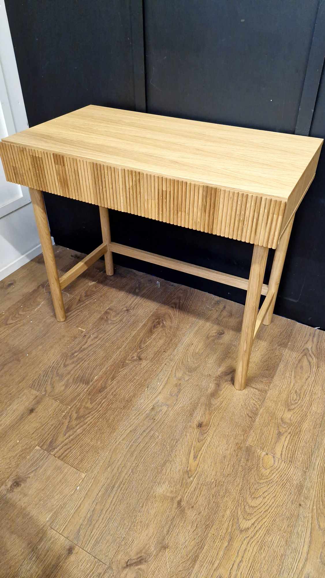 Oak 2-Drawer Groove Wood Desk / La Redoute Pilpao RRP £525