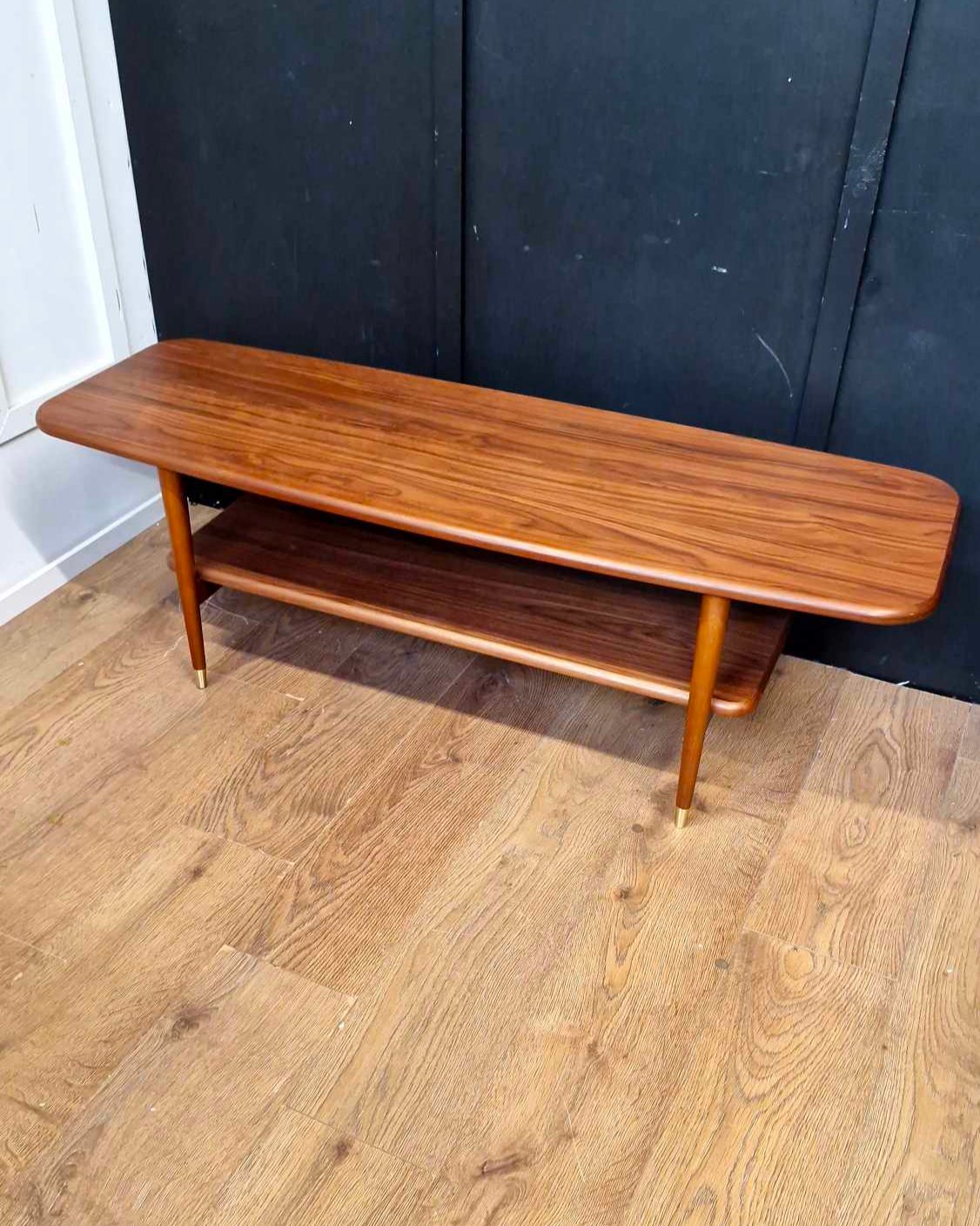 Vintage Style Walnut Coffee Table with Storage / La Redoute Watford RRP £299