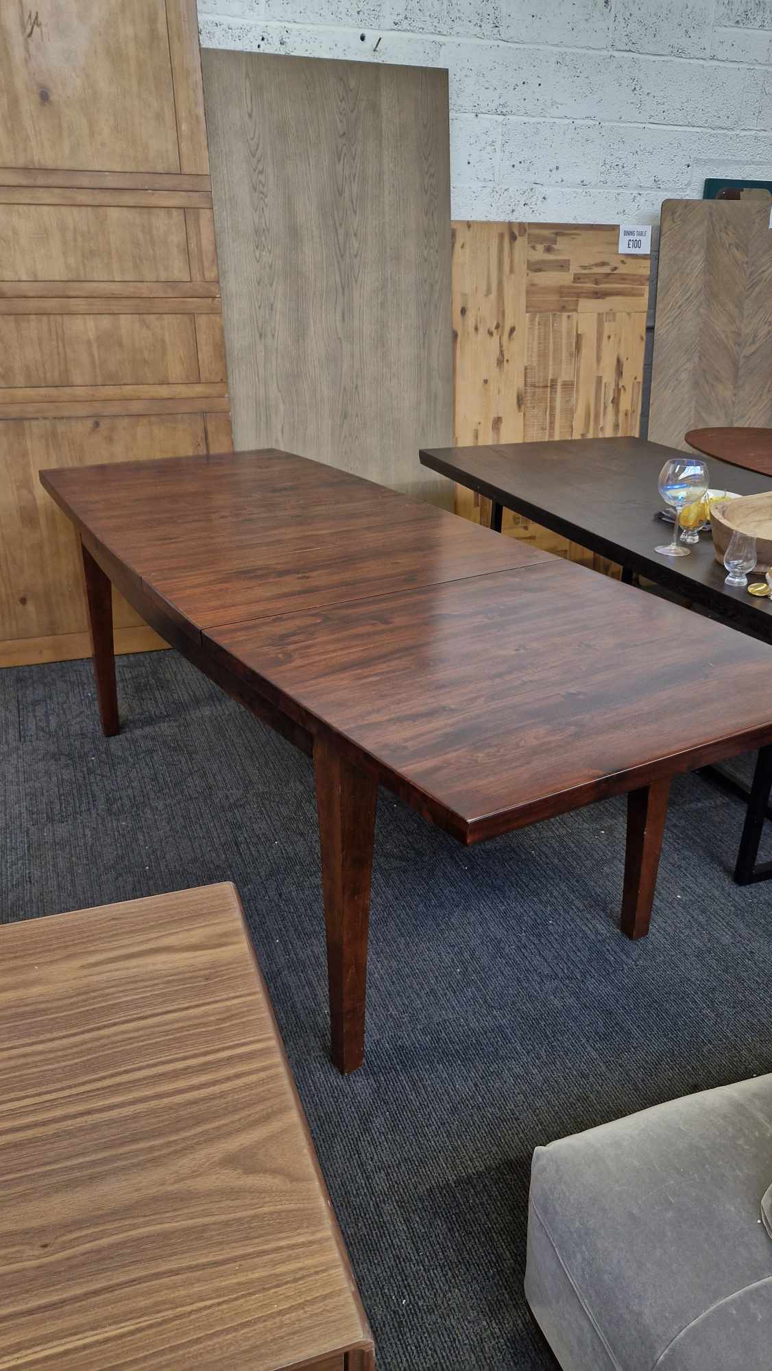 Dark Solid Wood Dining Table Extra Large