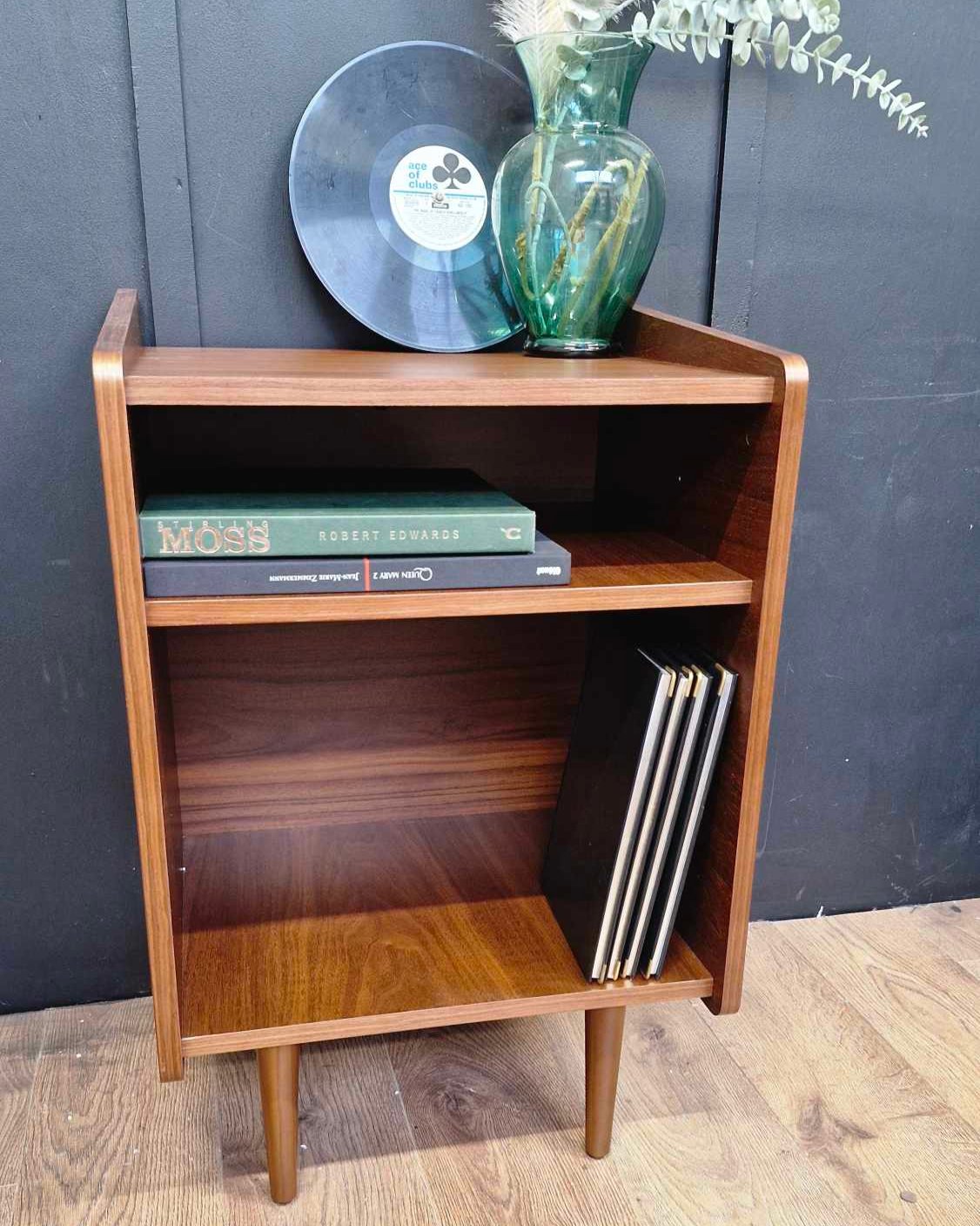 Small Walnut Vintage Style Vinyl Cabinet / La Redoute Ronda RRP £210