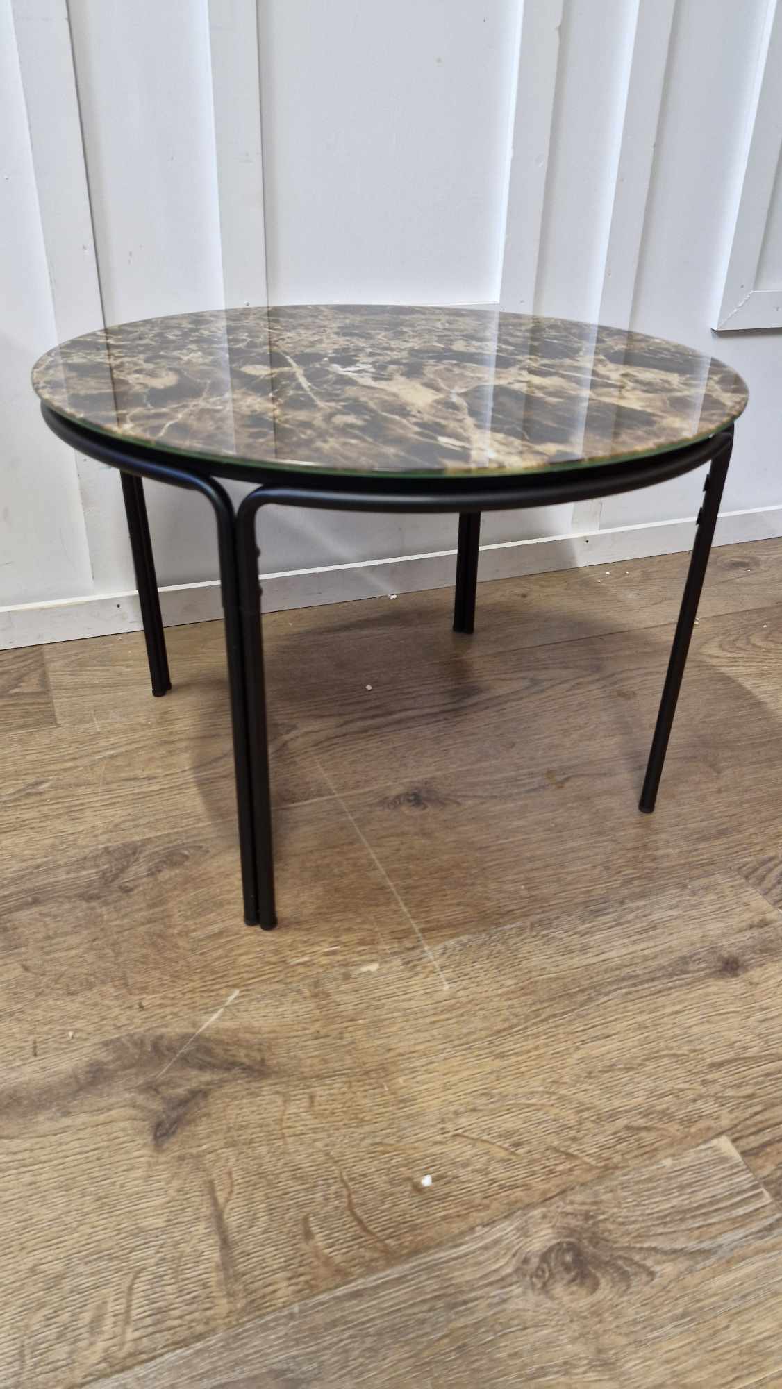 Round Brown Marble Effect Coffee Table / La Redoute Chici