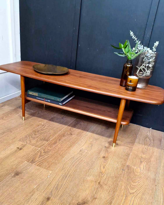 Vintage Style Walnut Coffee Table with Storage / La Redoute Watford RRP £299