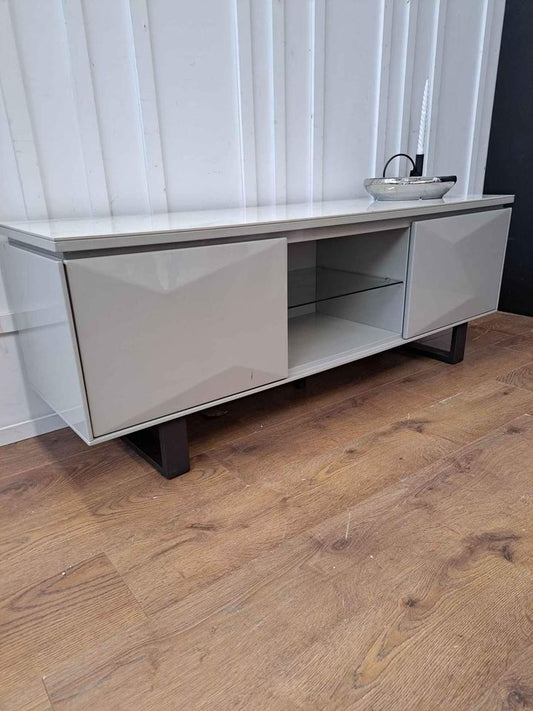 Grey and Marble Effect TV Stand