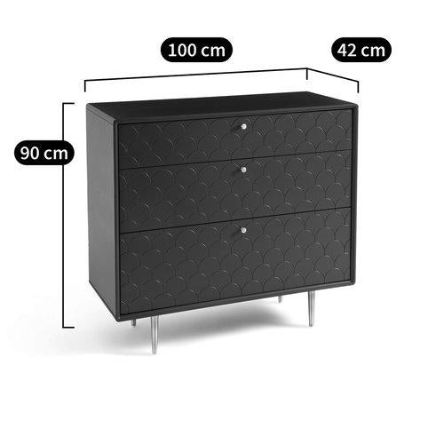 Scallop Pattern Prusian Blue Chest of Drawers / La Redoute Luxore RRP £525