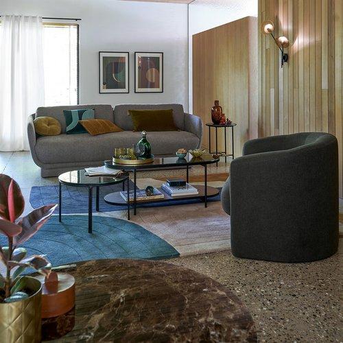 Round Brown Marble Effect Coffee Table / La Redoute Chici