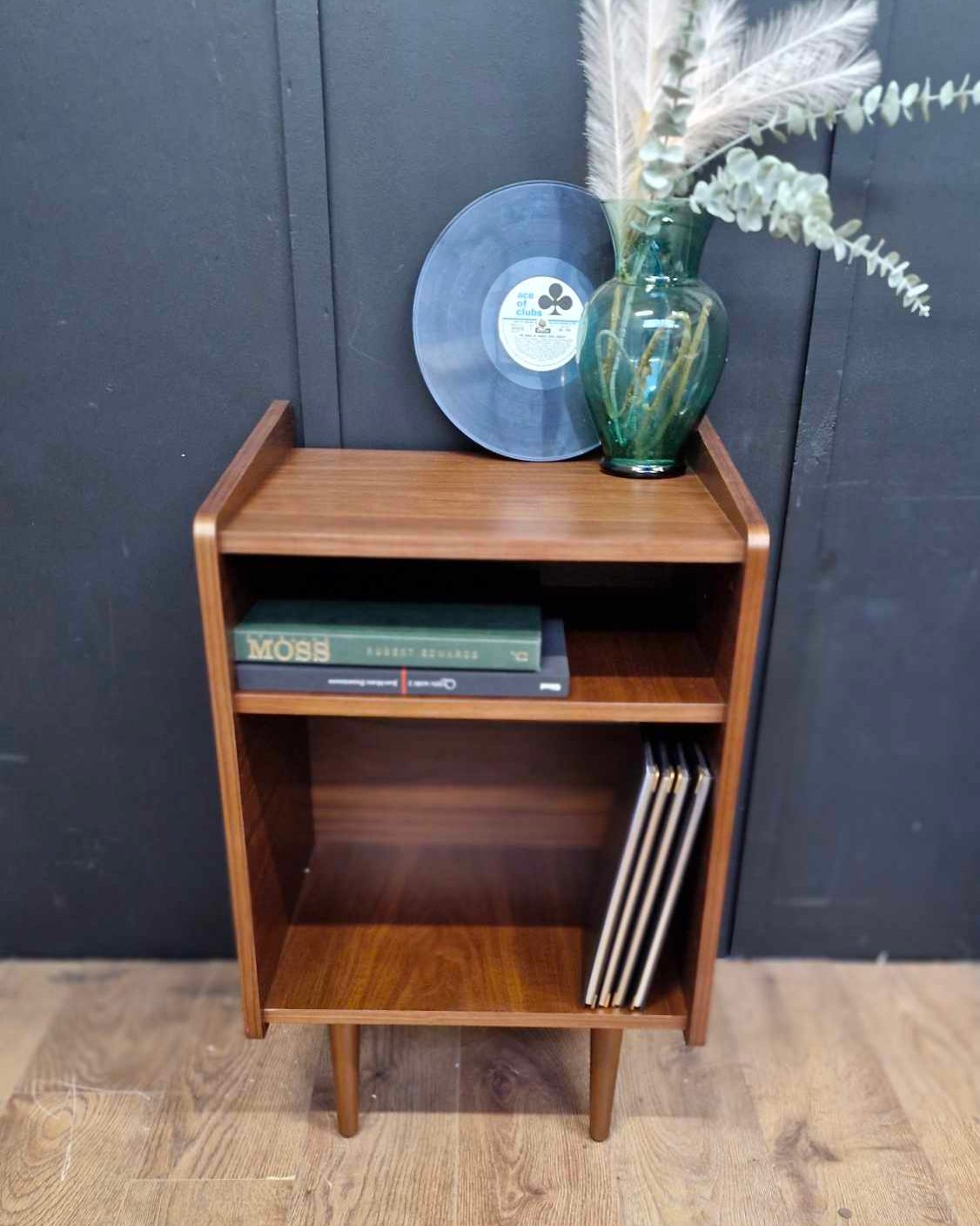 Small Walnut Vintage Style Vinyl Cabinet / La Redoute Ronda RRP £210