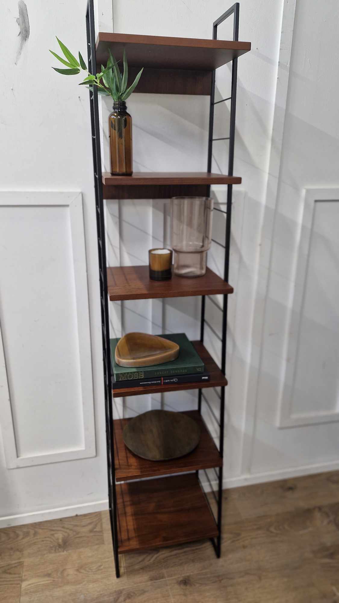 Walnut Vintage Shelving Unit / La Redoute Watford RRP £425