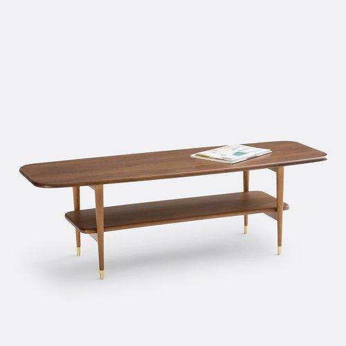 Vintage Style Walnut Coffee Table with Storage / La Redoute Watford RRP £299