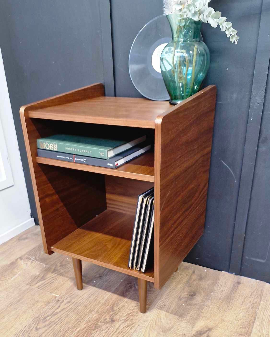 Small Walnut Vintage Style Vinyl Cabinet / La Redoute Ronda RRP £210