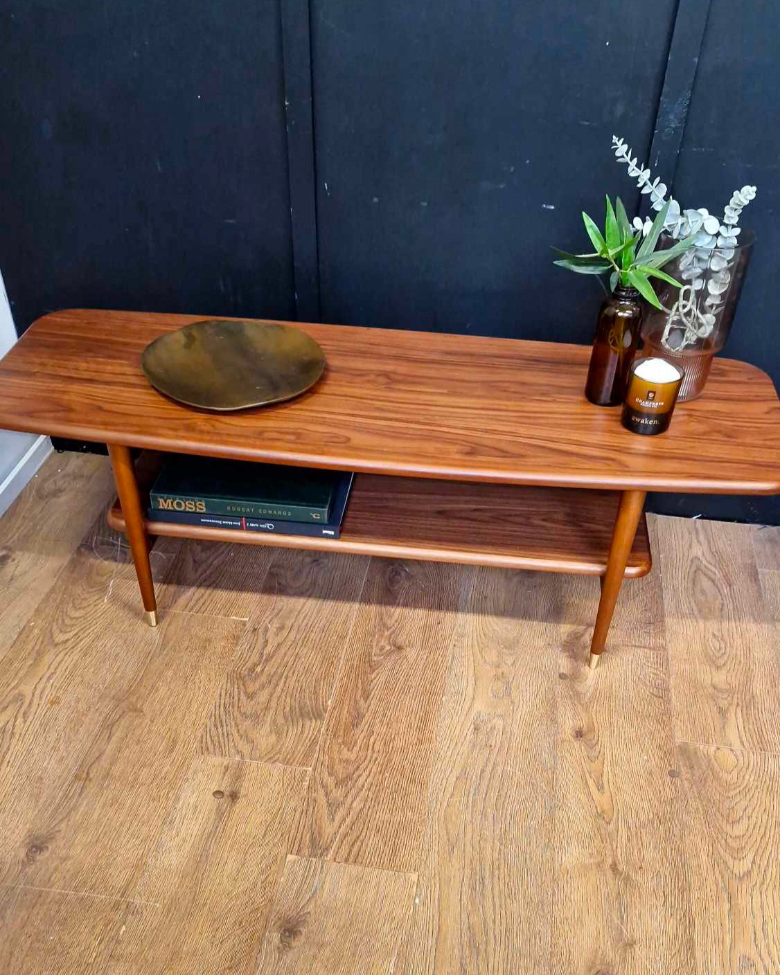 Vintage Style Walnut Coffee Table with Storage / La Redoute Watford RRP £299