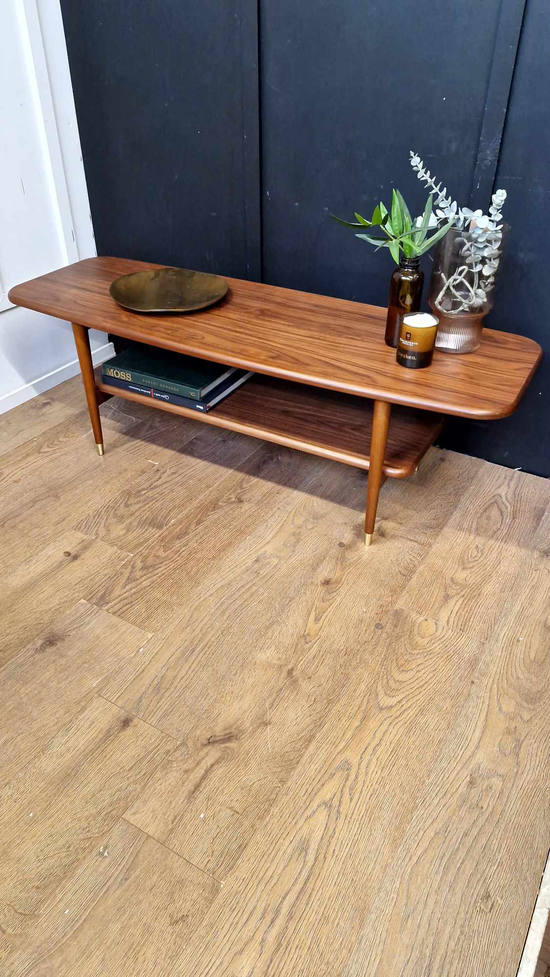 Vintage Style Walnut Coffee Table with Storage / La Redoute Watford RRP £299