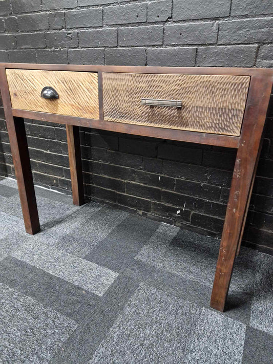 Solid Mango Wood Console Table with storage Drawers