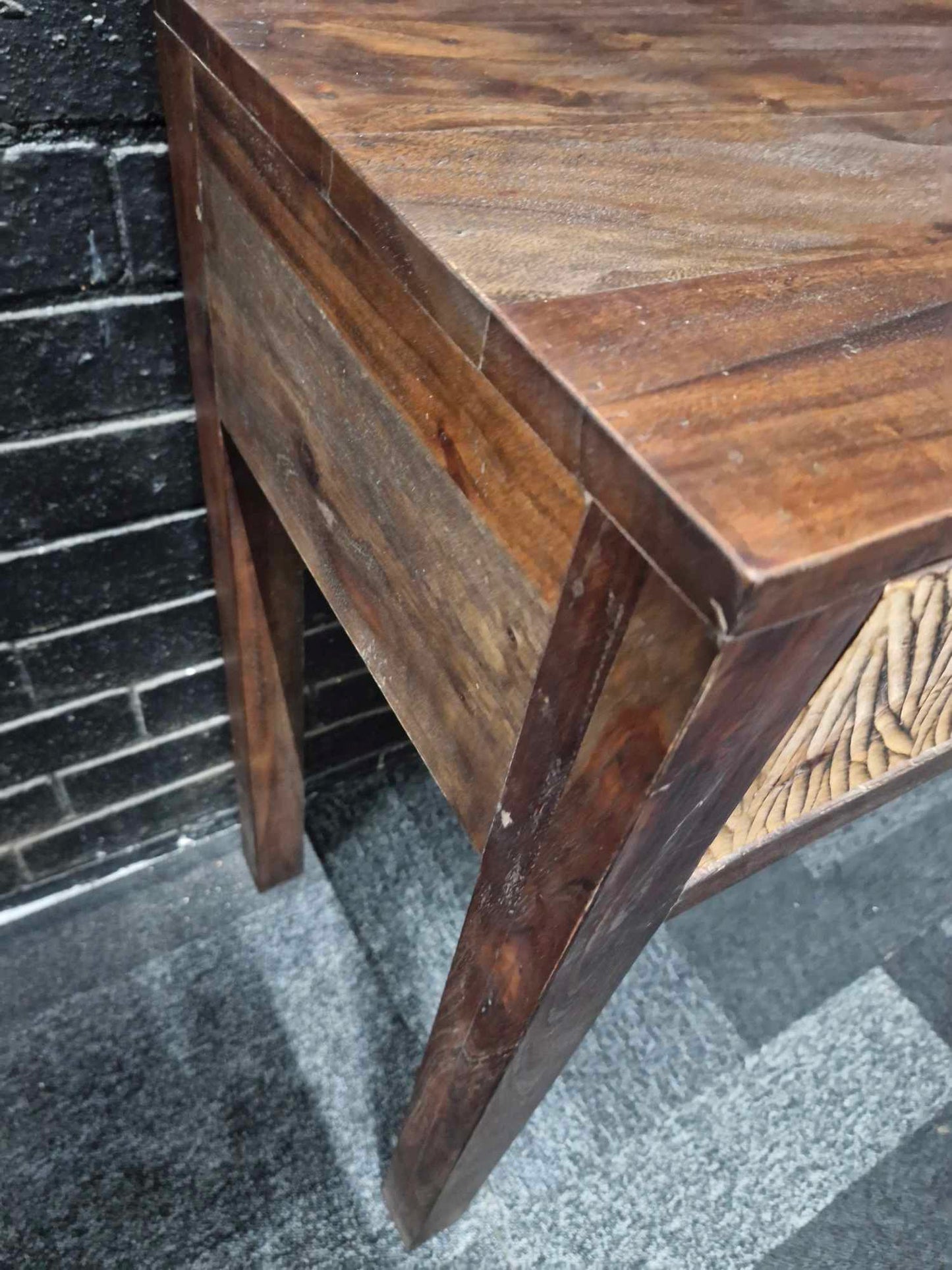 Solid Mango Wood Console Table with storage Drawers