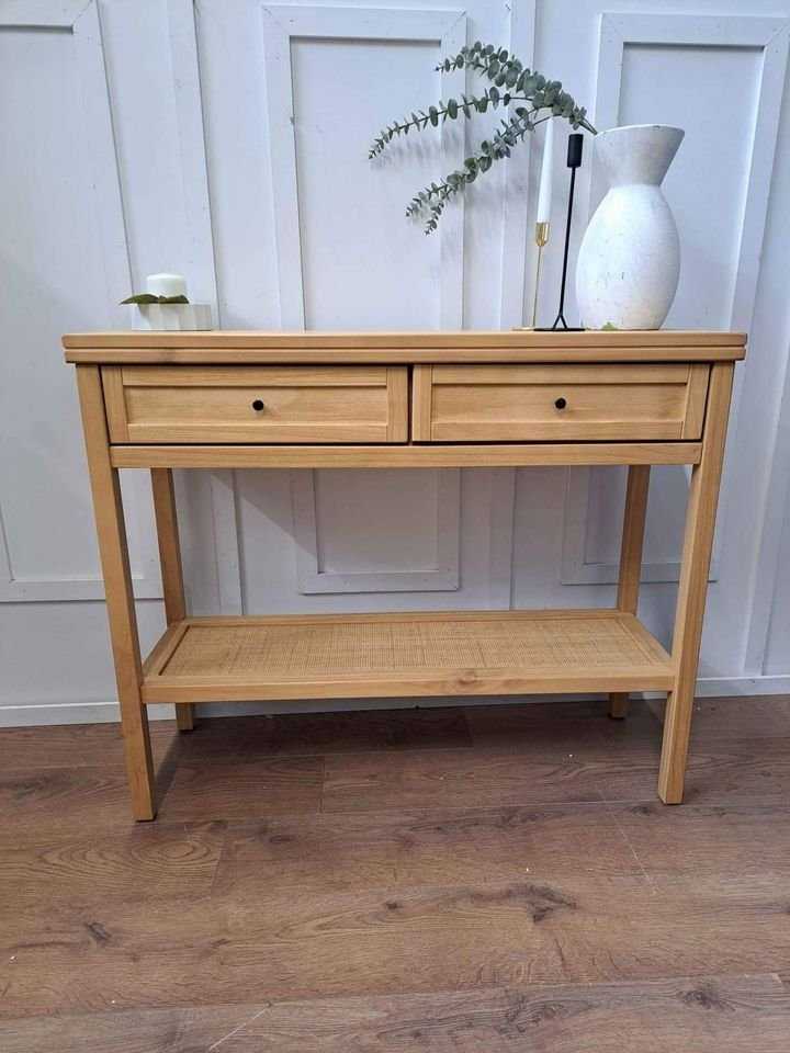 Console table with drawers and shelf, solid wood