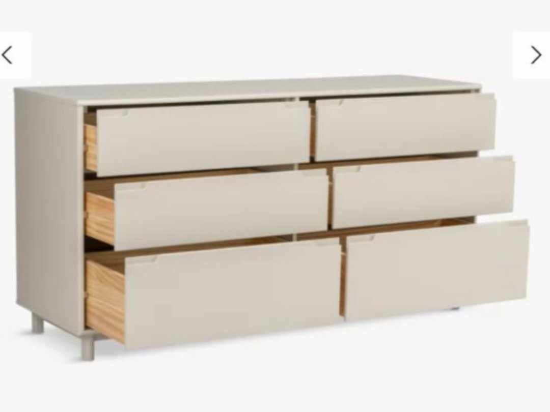 Chest of 6 Drawers, Greige Light Grey and Beige. John Lewis ANYDAY Format RRP £289