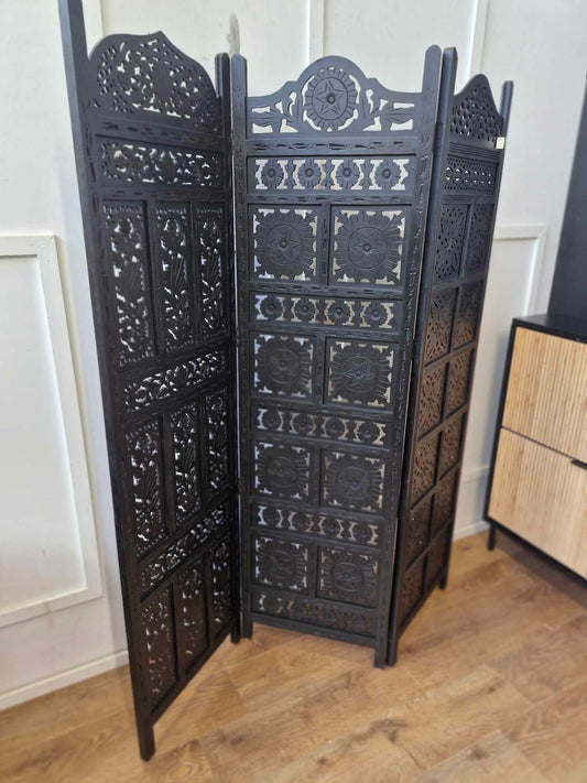 Black Solid Wood Screen Room Divider and delivery