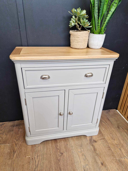 Grey and Oak Small Cabinet