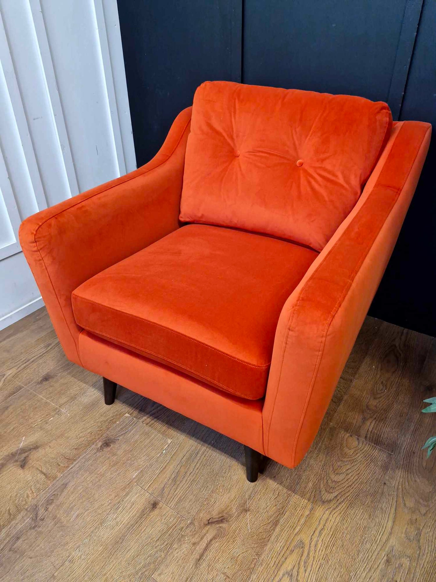 Velvet Burnt Orange Armchair RRP £750